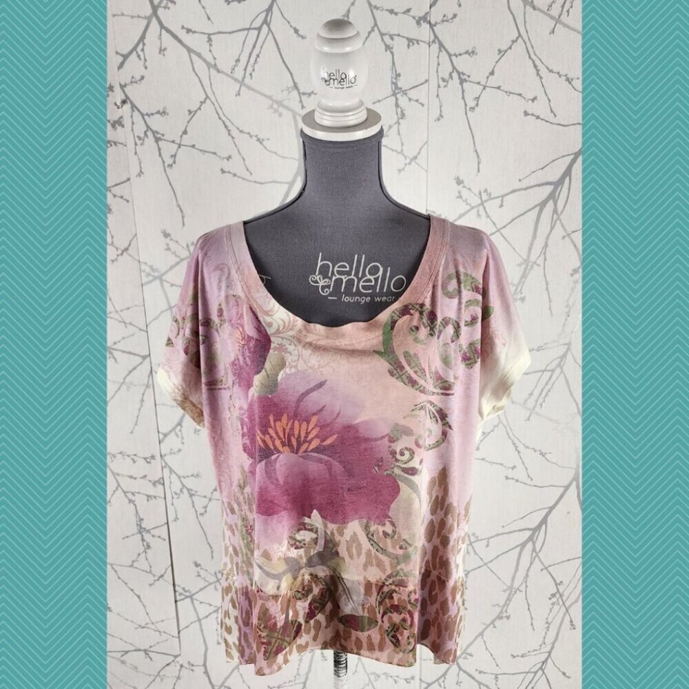 Roper Abstract Floral Print Round Neck Tee Fairy
